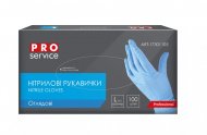 Рукавички нітрилові, нестерильні, блакитні, 100шт/уп., розмір L, PRO SERVICE