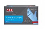 Рукавички нітрилові, нестерильні, блакитні, 100шт/уп., розмір M, PRO SERVICE