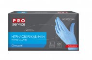 Рукавички нітрилові, нестерильні, блакитні, 100шт/уп., розмір S, PRO SERVICE