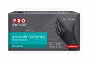 Рукавички нітрилові, нестерильні, чорні, 100шт/уп., розмір L, PRO SERVICE