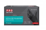 Рукавички нітрилові, нестерильні, чорні, 100шт/уп., розмір S, PRO SERVICE