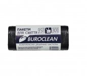 Пакети для сміття 35л30шт, 450*550мм, чорні, 7мкм ПНТ (HDPE), BUROCLEAN ECO