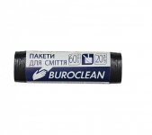 Пакети для сміття 60л20шт, 580*650мм, чорні, 7мкм ПНТ (HDPE), BUROCLEAN ECO