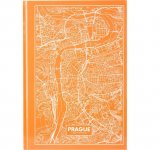 Книга записна у твердій обкладинці, серія Maps Prague, Формат А4, 96 аркушів у клітинку. Колір: персиковий.