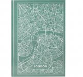 Книга записна у твердій обкладинці, серія Maps London, Формат А4, 96 аркушів у клітинку. Колір: бірюзовий.