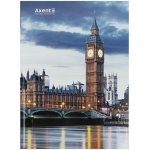Книга записна у твердій обкладинці, City, London. Формат А4-, 203*273 мм, 96 аркушів у клітинку.