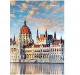 Книга записна у твердій обкладинці, City, Budapest. Формат А4-, 203*273 мм, 96 аркушів у клітинку.
